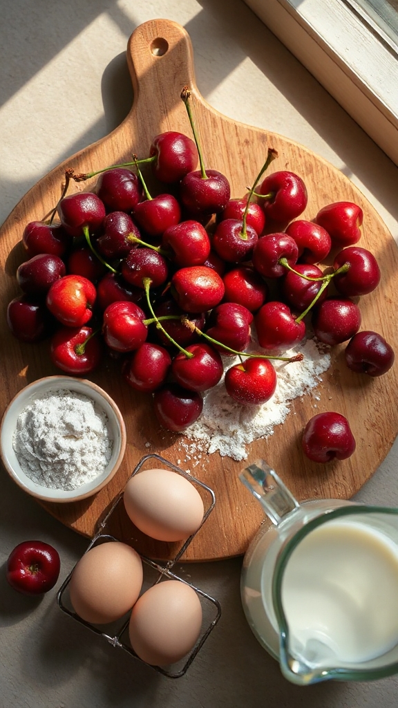 fresh cherries creamy custard