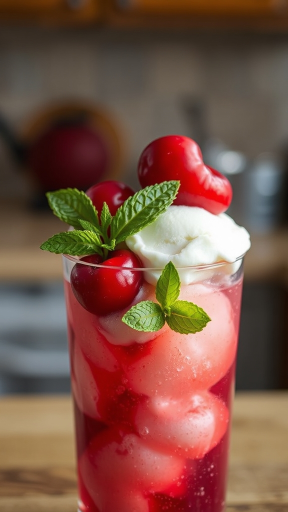 fresh cherries enhance fizz