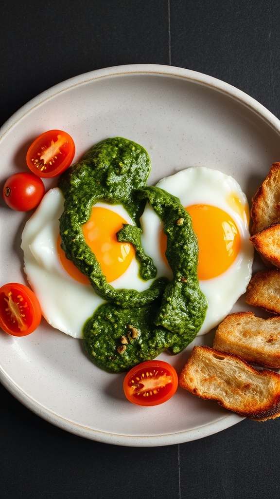 fresh nutty pesto eggs