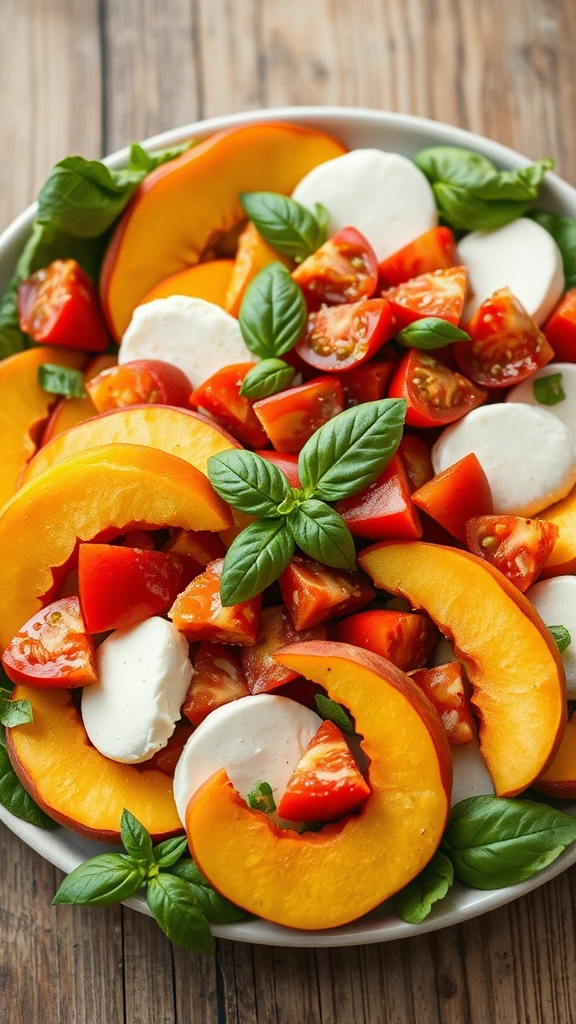 fresh peach caprese assembly