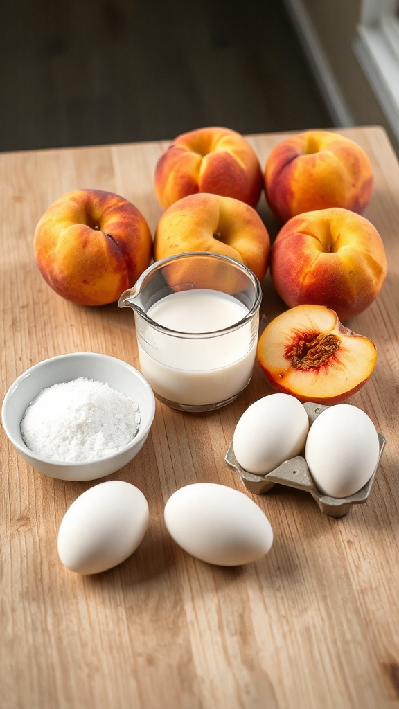 fresh peaches and dairy essentials