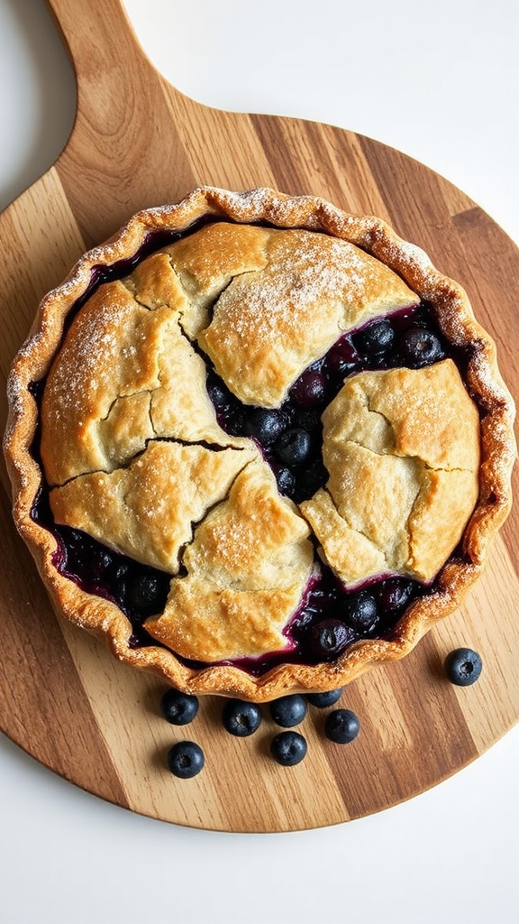 fresh wild blueberry pie