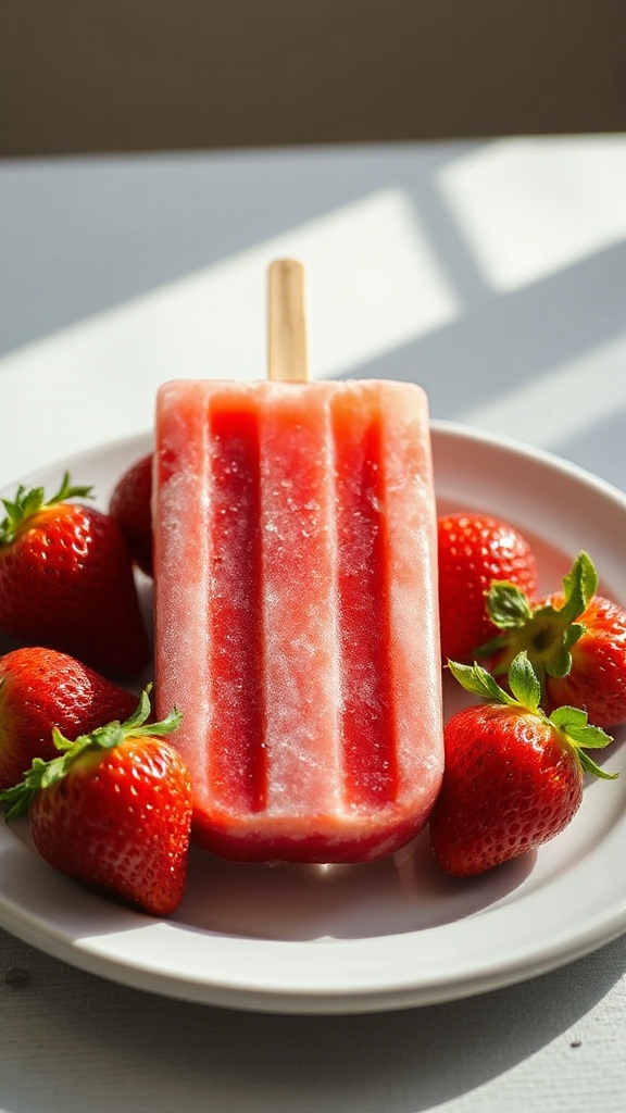 frozen california strawberry popsicles