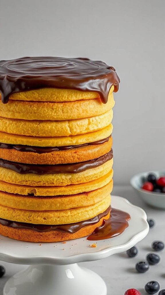 fudge multi layer yellow cake