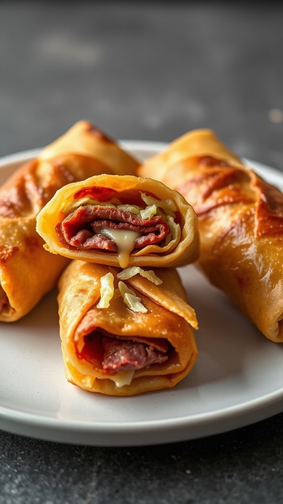 fusion reuben egg rolls