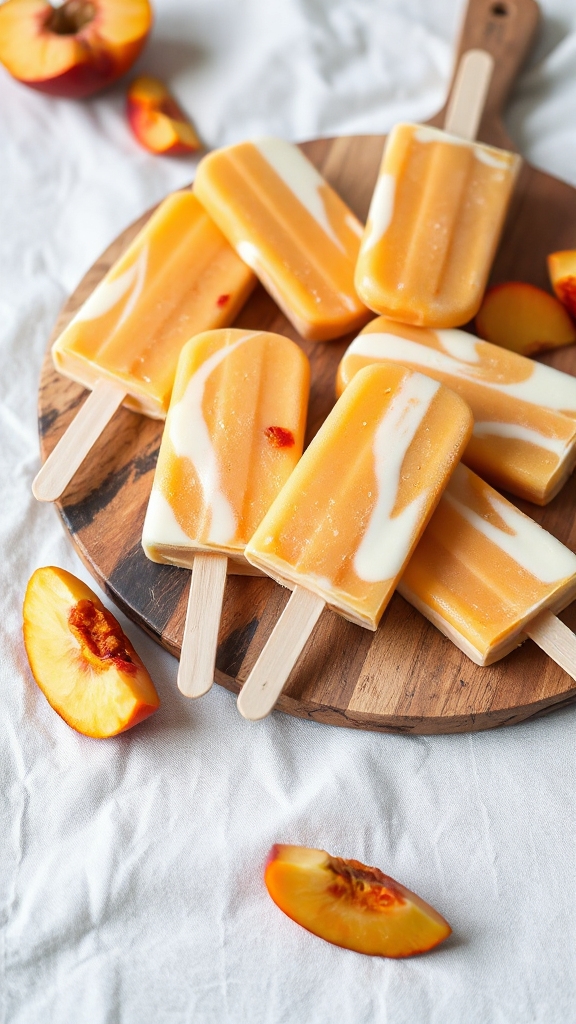 georgia peach yogurt popsicle