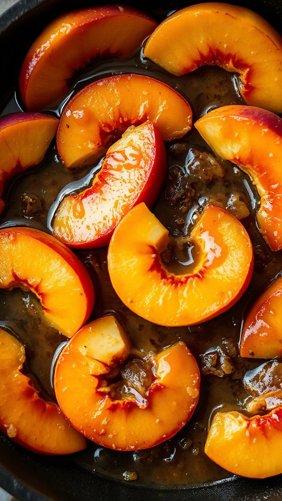 glossy amber peach glaze
