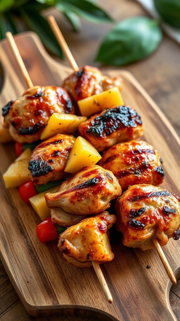 grill marinated chicken skewers