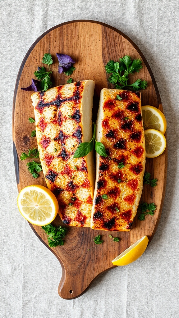 grilled alaskan halibut steaks