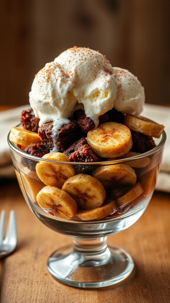 grilled banana brownie sundaes