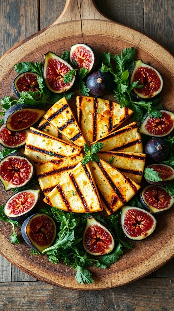 grilled halloumi fig platter