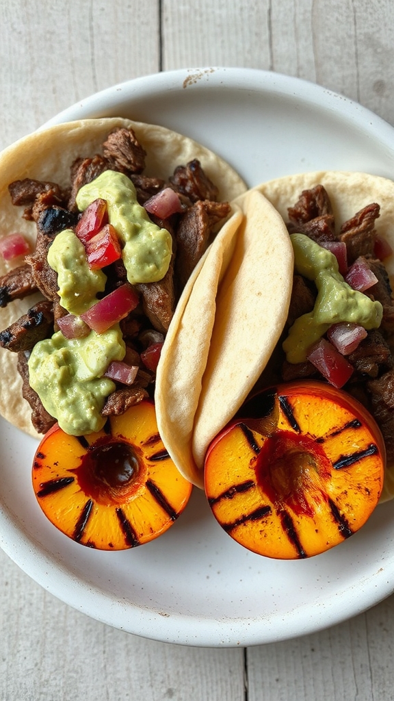 grilled peaches enhance brisket