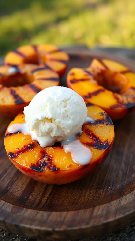 grilled peaches with ice cream