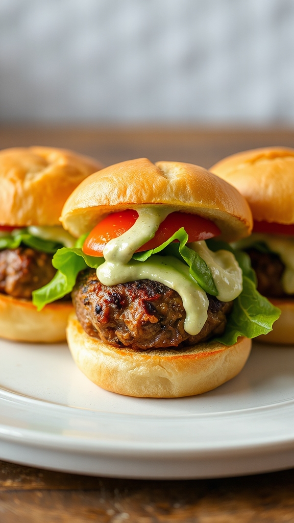 ground beef avocado sliders