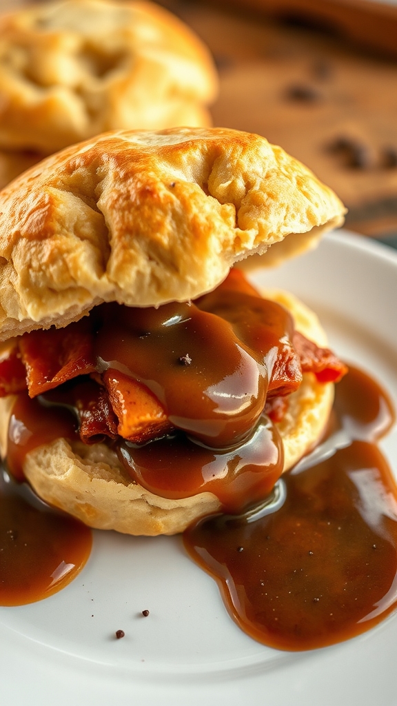 ham biscuits with gravy