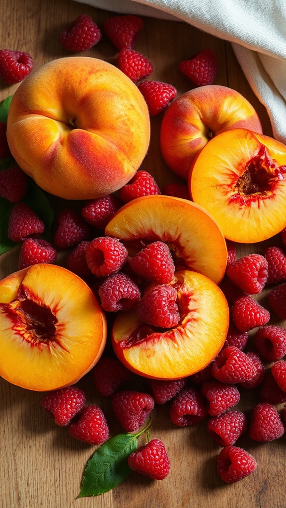 harmonious peach raspberry synergy