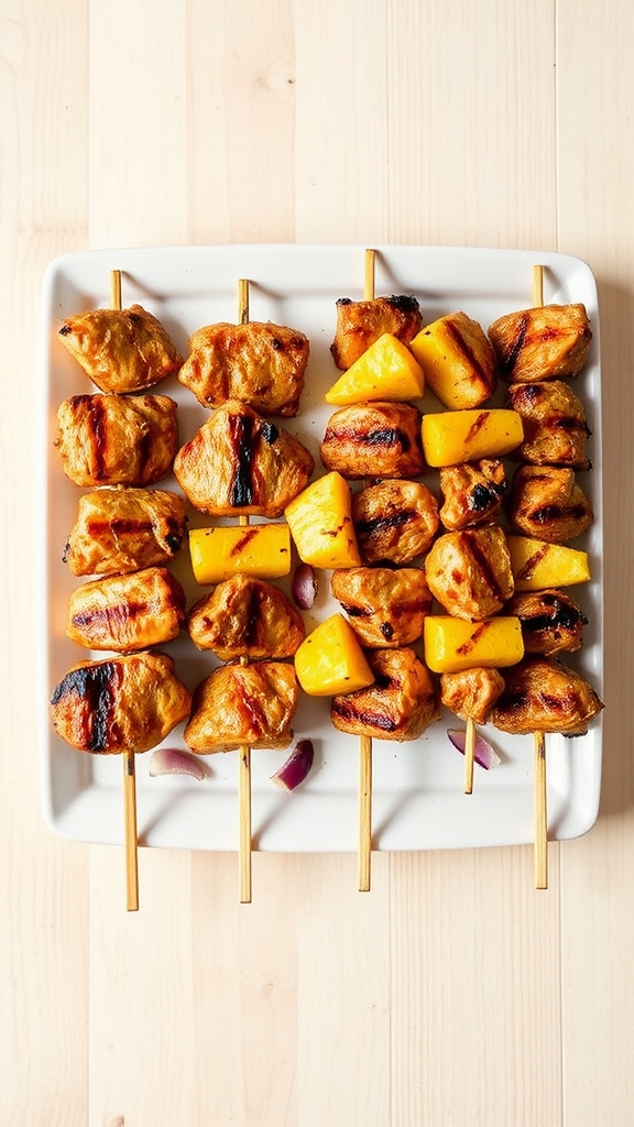 hawaiian pineapple chicken skewers