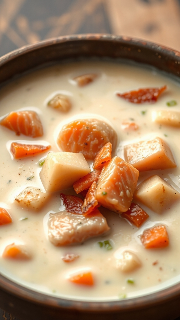 hearty alaska salmon chowder