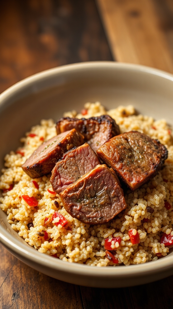 hearty nebraska beef quinoa