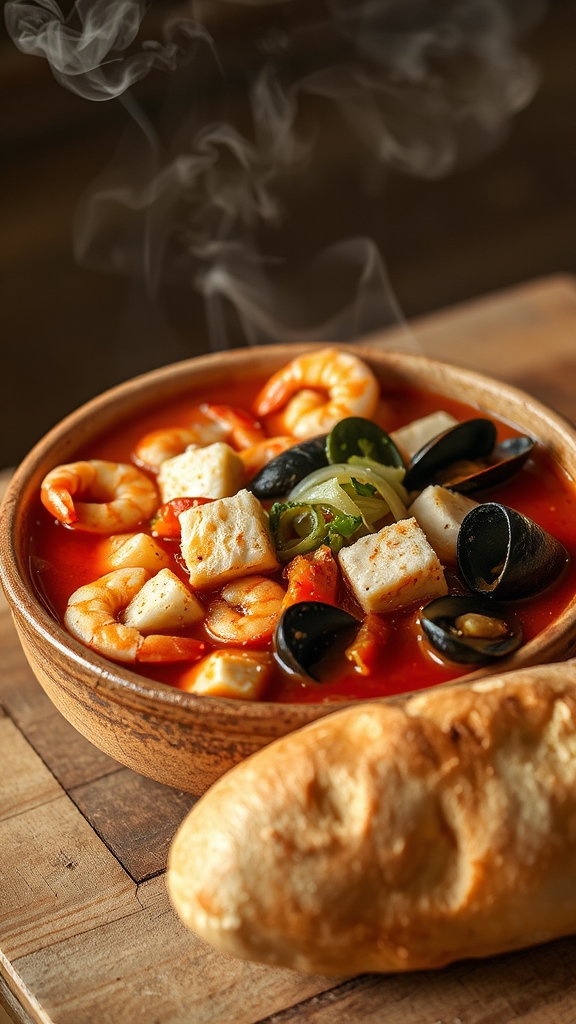 hearty seafood cioppino stew