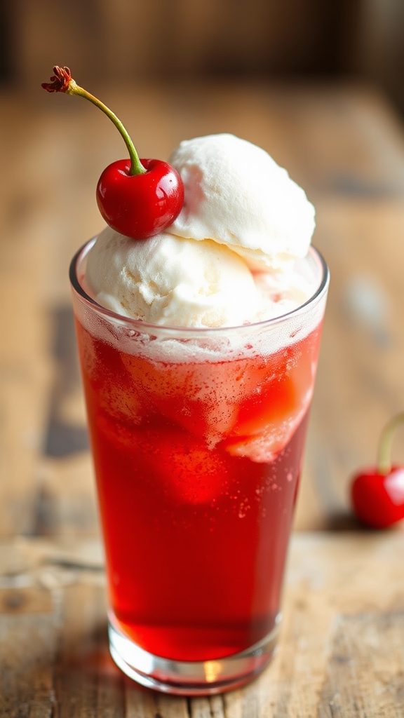 homemade cherry soda float