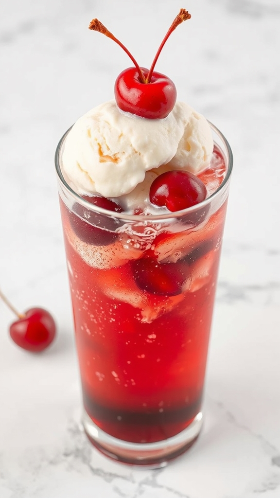 homemade cherry soda float