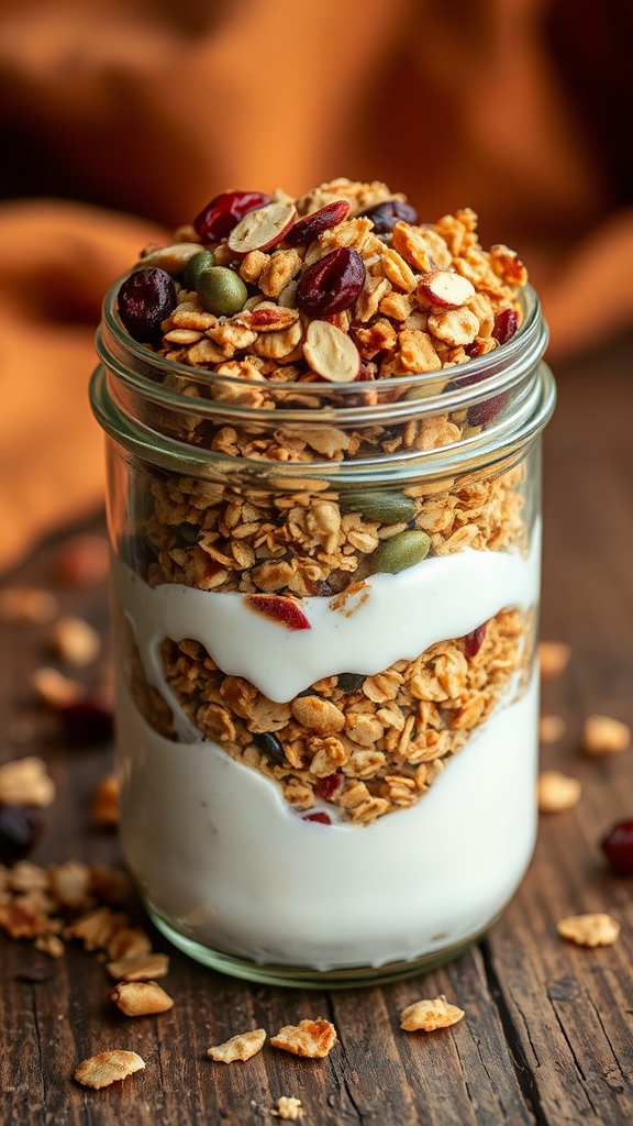 homemade pumpkin granola parfait