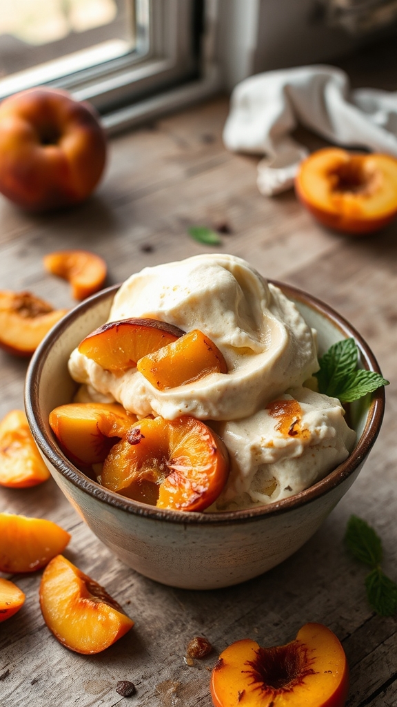 honey roasted peach frozen yogurt