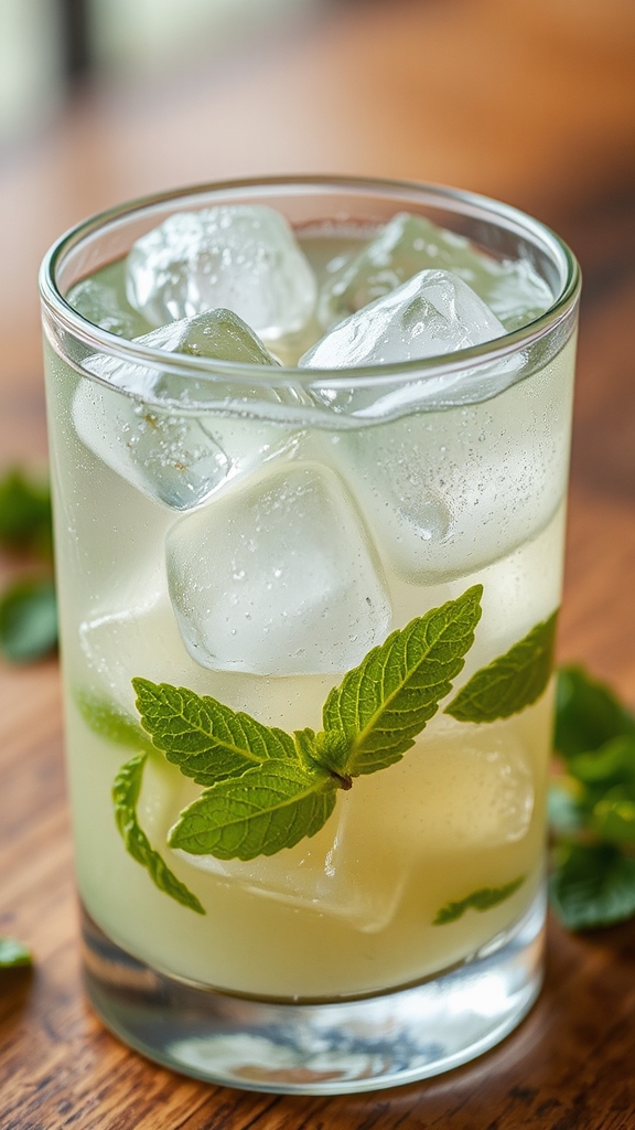 ice mint gin stir