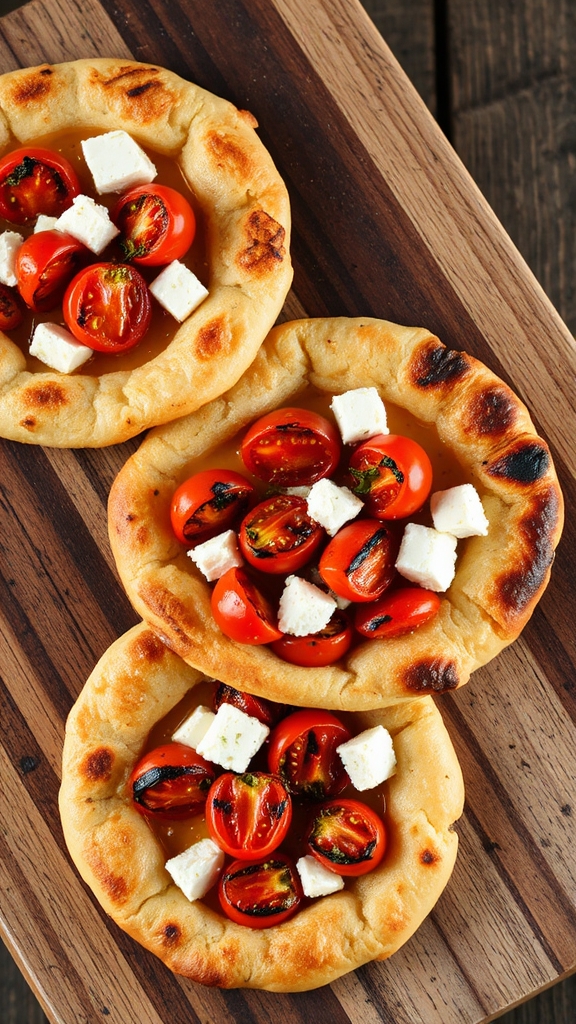 italian greek mediterranean fusion pizzettes