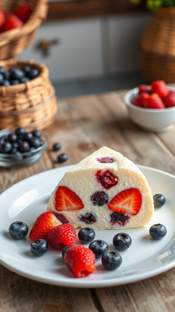 italian semifreddo with berries