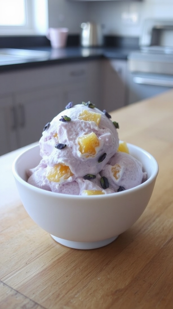 lavender honeycomb flavored ice cream