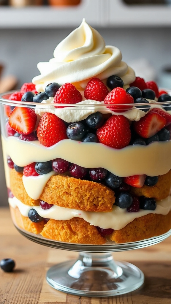 layered berry trifle delight
