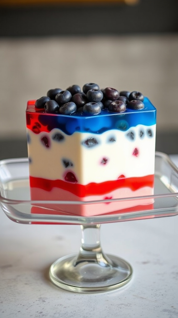 layered patriotic gelatin salad