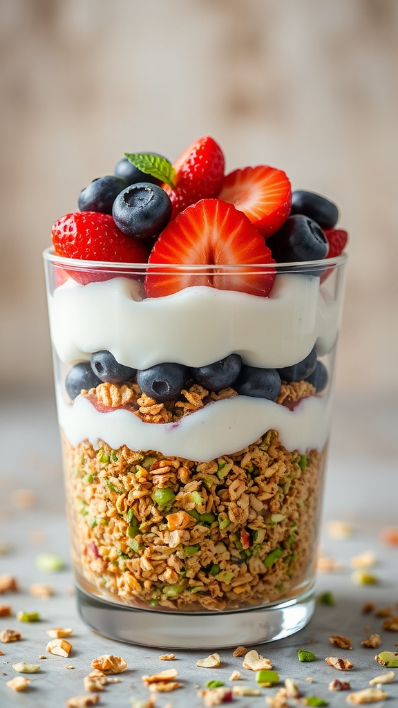 layered pistachio rosewater parfait
