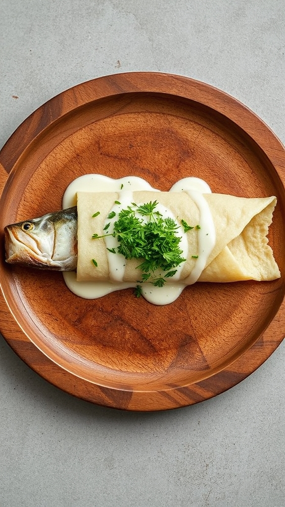 lefse encased walleye delight