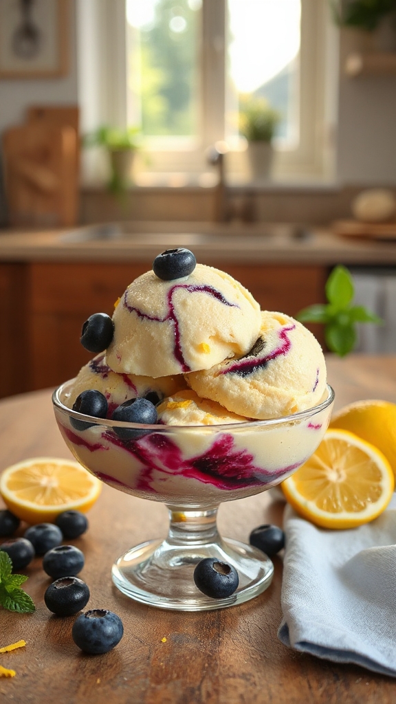 lemon blueberry ice cream