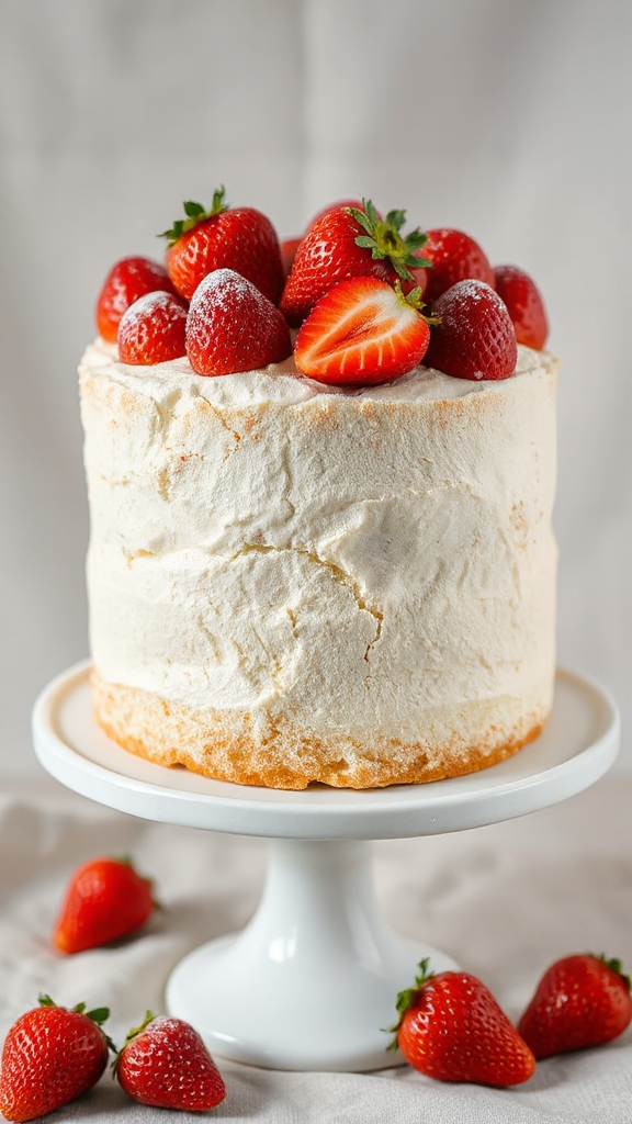 light strawberry angel cake