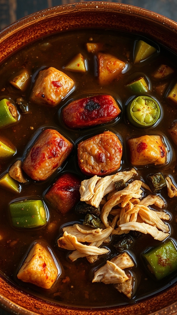 louisiana gumbo dark roux okra
