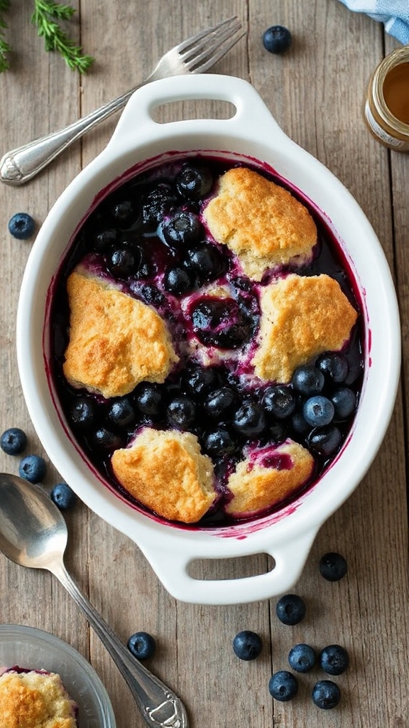 maine blueberry biscuit cobbler dessert