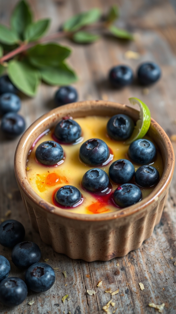 maine blueberry lime custard