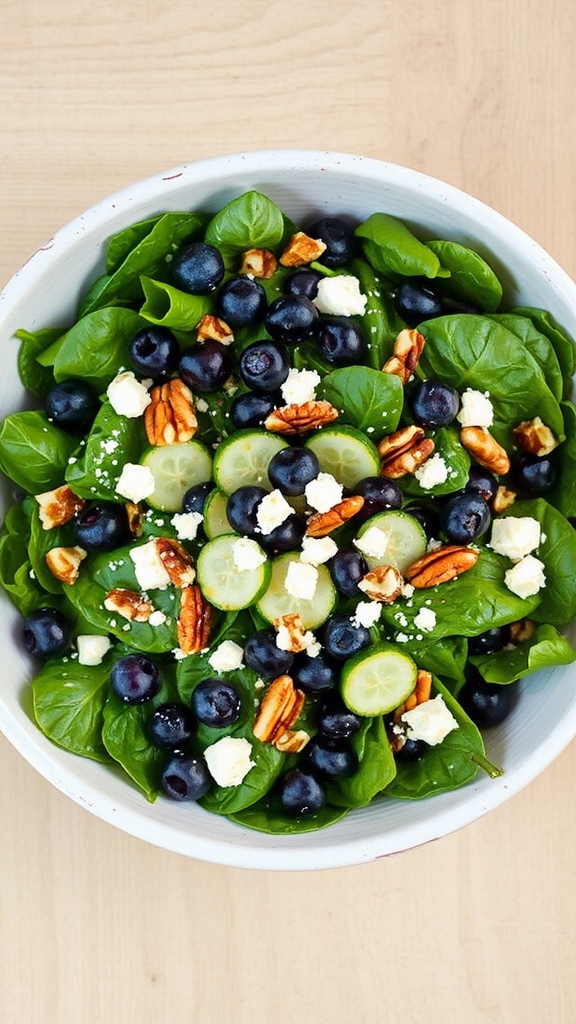 maine blueberry spinach salad