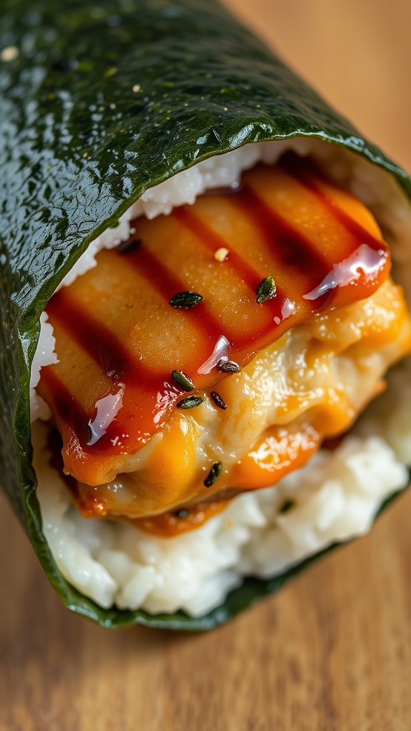 make glazed spam musubi