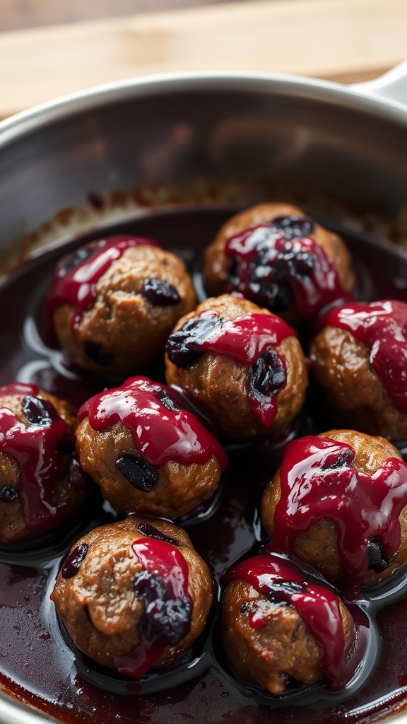 make huckleberry bison meatballs