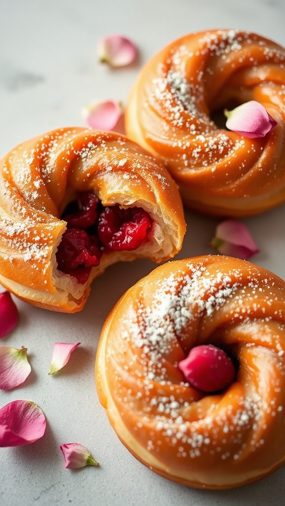make raspberry rose cronuts