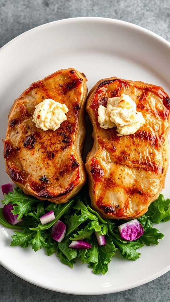 maple brined pork with crabmeat