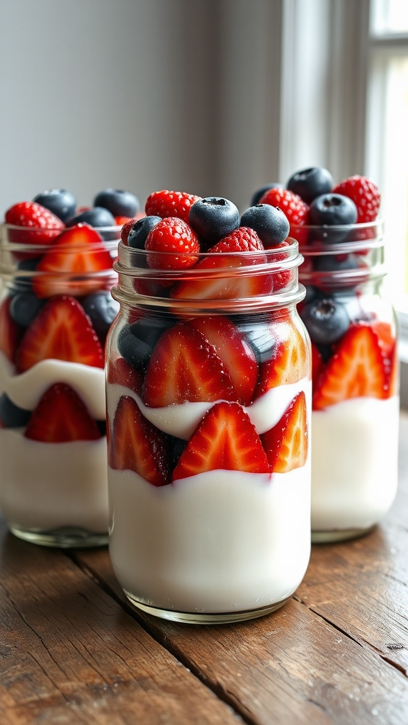 mason jar berry parfaits