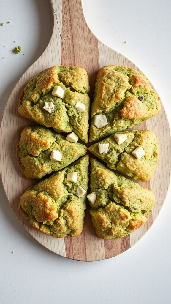 matcha white chocolate scones
