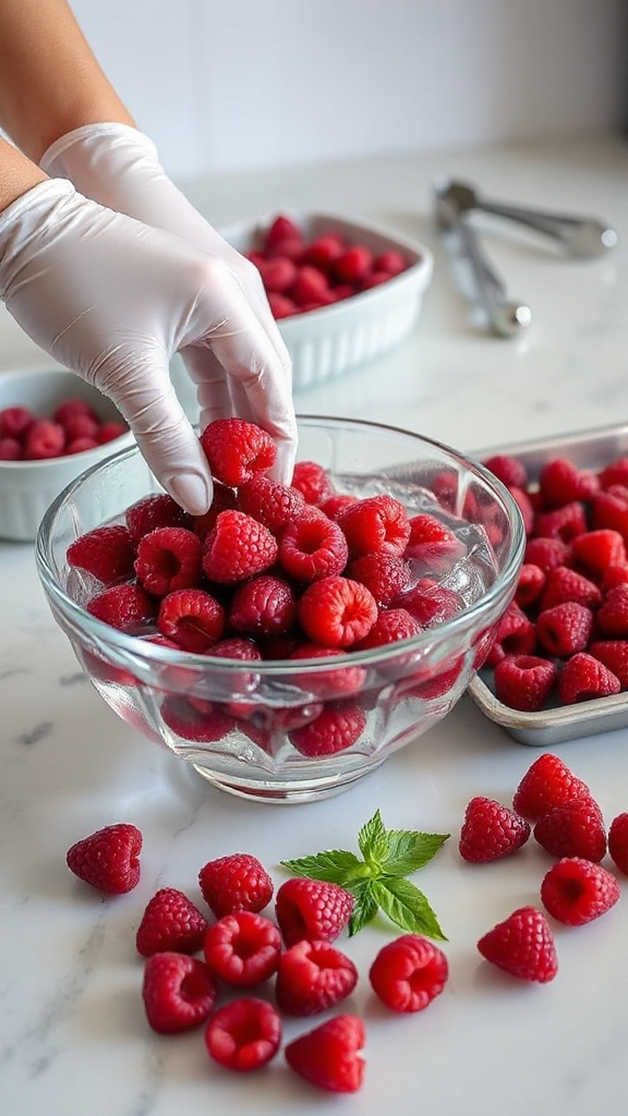meticulous raspberry preparation process