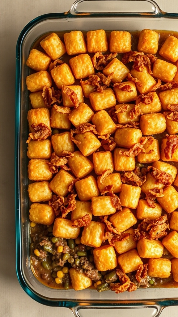 midwest tater tot hotdish crispy